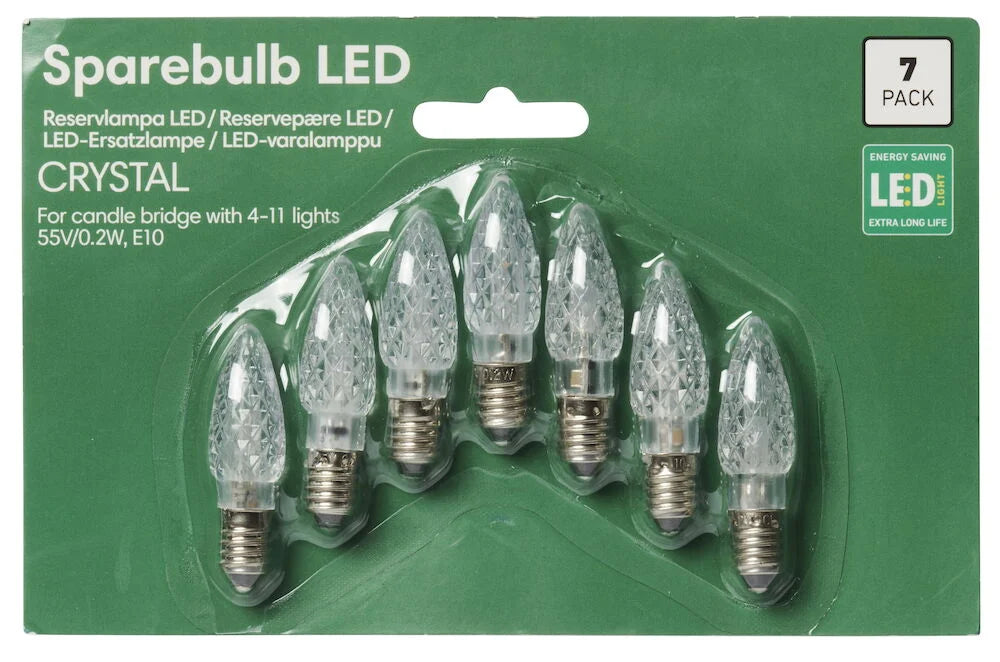 Reservlampa LED Crystal 10-55V/0,2W, E10, 7 -pack