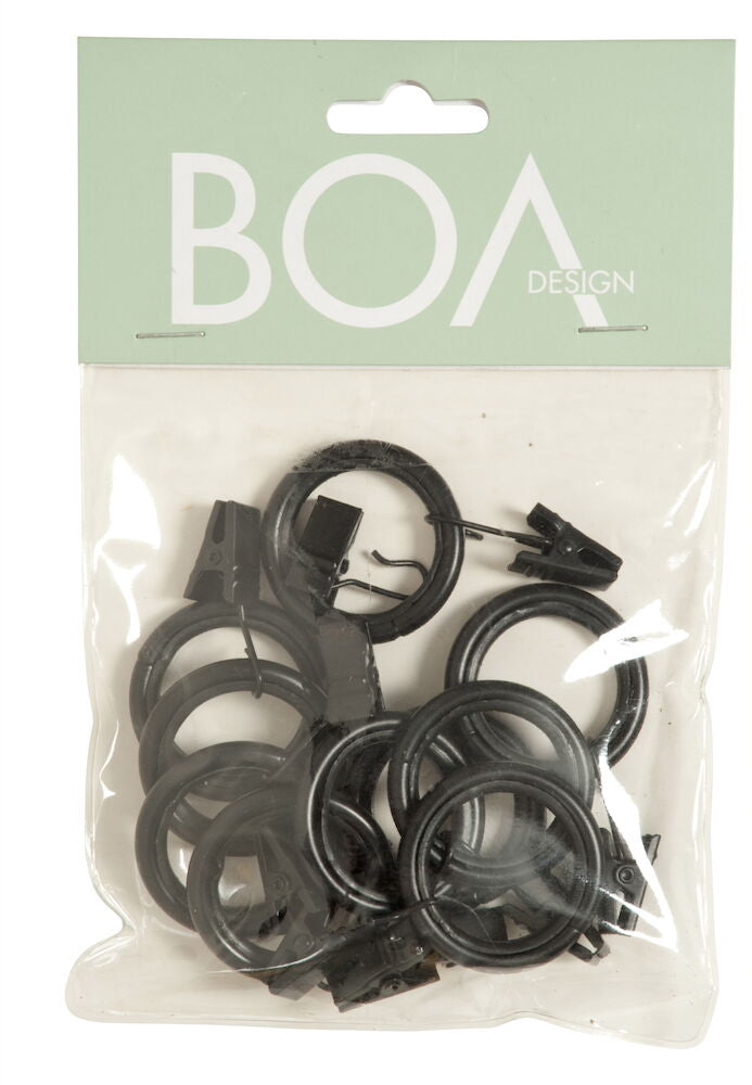 Gardinring 10 -pack Svart