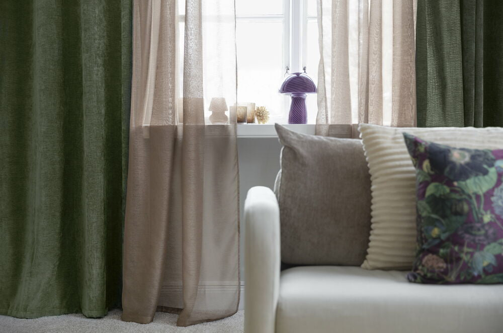 Gardinlängd Vintage 135x220 cm 1 -pack Mörkgrön Polyestersammet