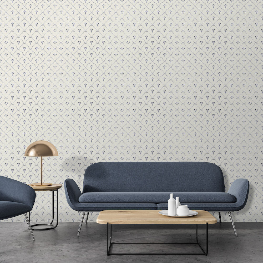 Tapet Classic 10x0,53 m Blåklint Blå Non-woven