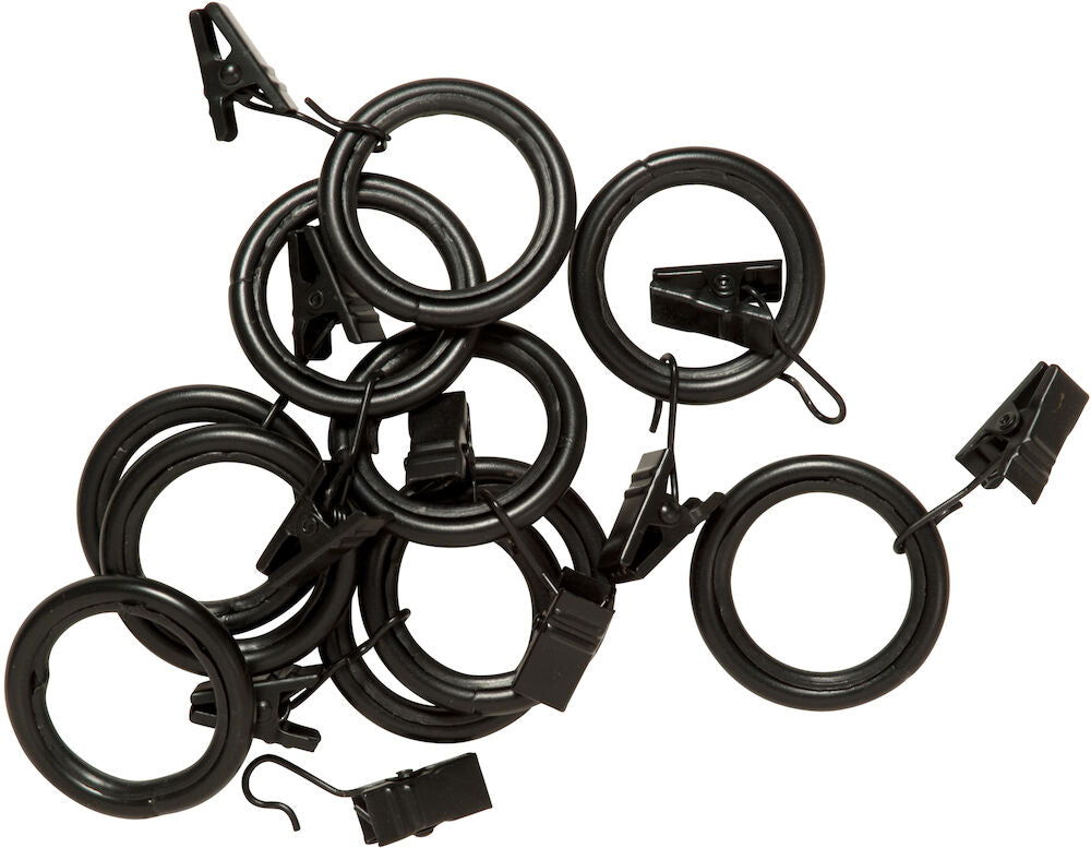 Gardinring 10 -pack Svart