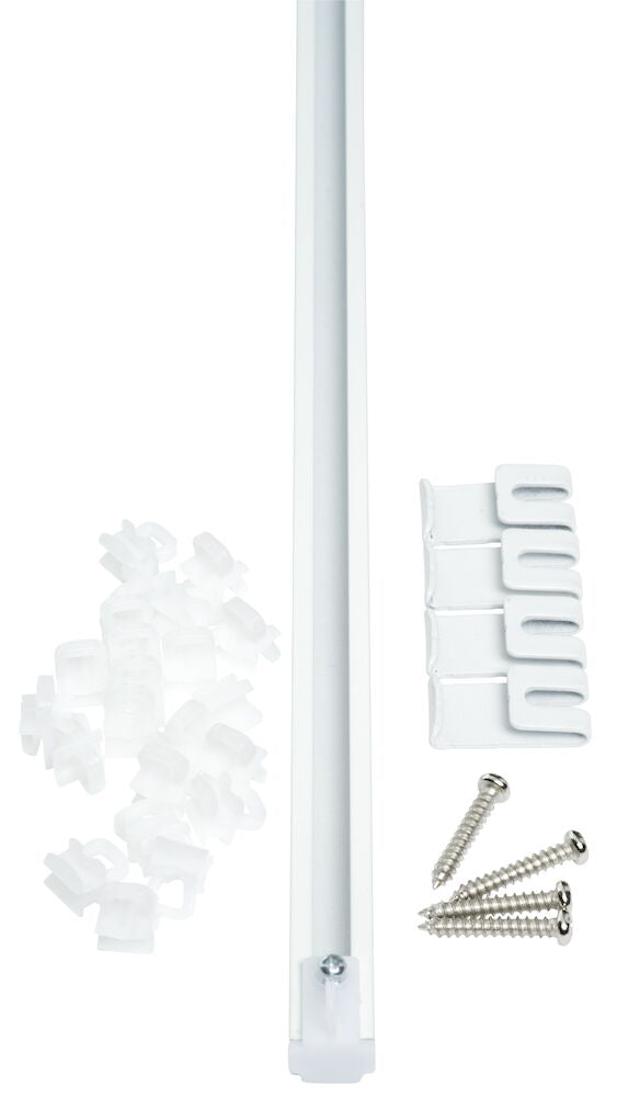 Sats med U-skena för gardin 150 cm Vit