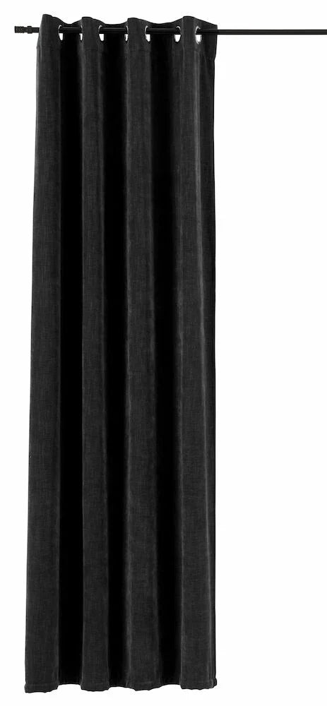 Gardinlängd Vintage 135x220 cm 1 -pack Svart Polyestersammet