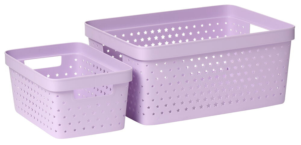 Förvaringskorg Star 26,3x17,4x12 cm 4,5 liter Lila Plast