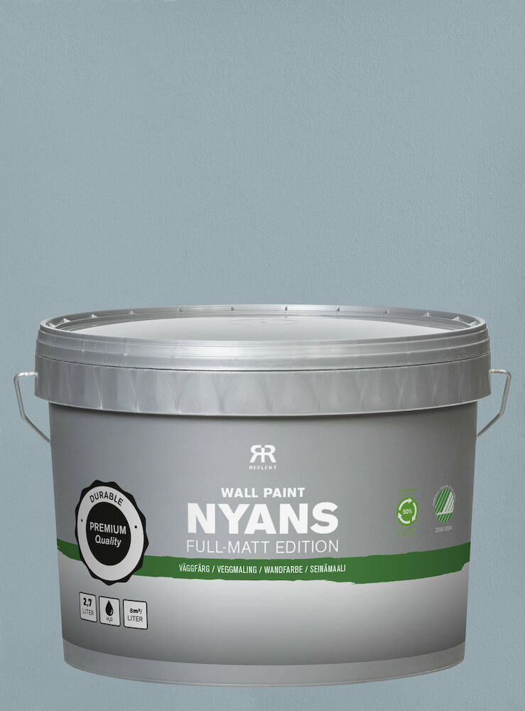 Väggfärg Nyans Full Matt Edition 2,7 liter Denim Närmaste NCS code:S3010-R90B
