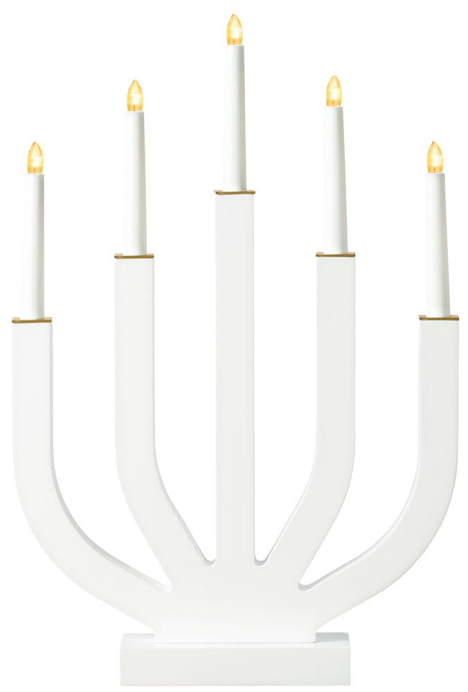 Adventsljusstake Linghed 5 lampor Vit