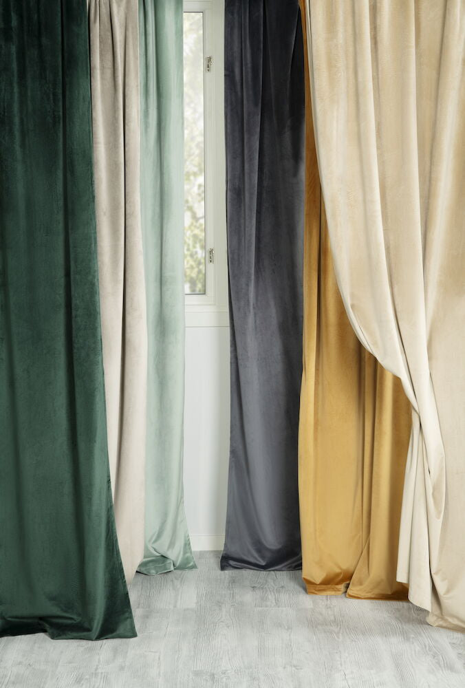 Gardinlängd Vivi 135x220 cm Granitgrå Polyestersammet 1-pack