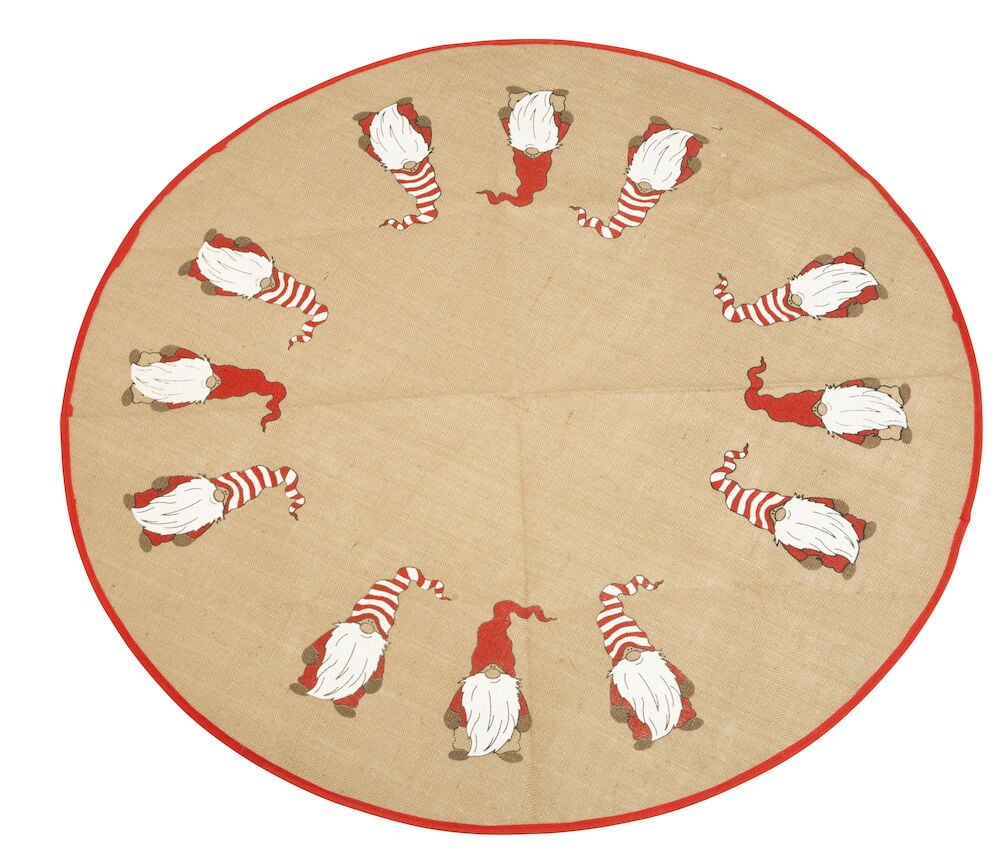 Julgransmatta Dalhem 100 cm Tomte Multifärgad Jute