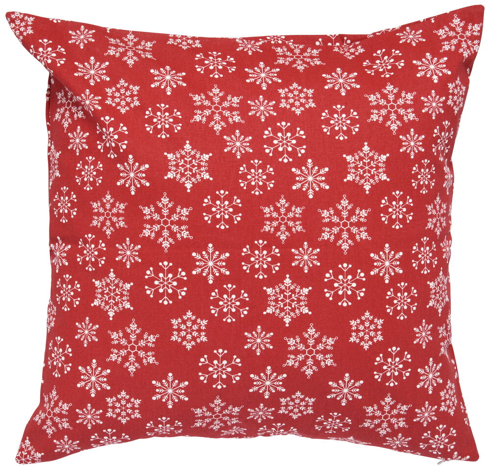 Kuddfodral Snowflake Röd Bomull Passar innerkudde 50x50 cm