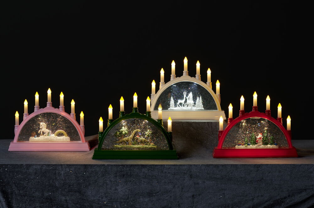 Adventsljusstake Vattnäs 7 lampor Grön
