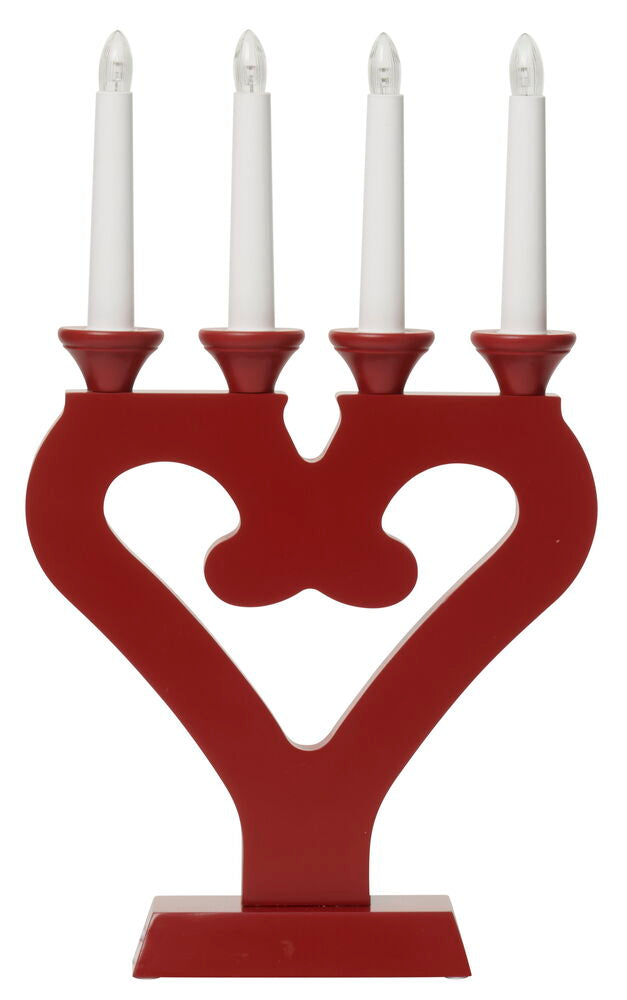 Adventsljusstake Vansbro 4 lampor Röd