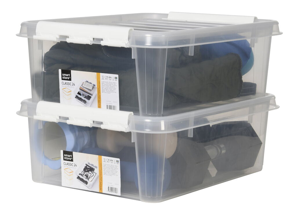 Förvaringslåda med lock Smartstore 50x39x18 cm, 21 l Classic 24