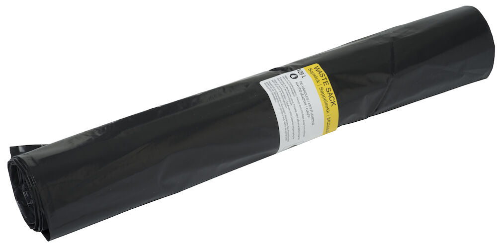 Sopsäck 125 liter Svart 8-pack med knythandtag