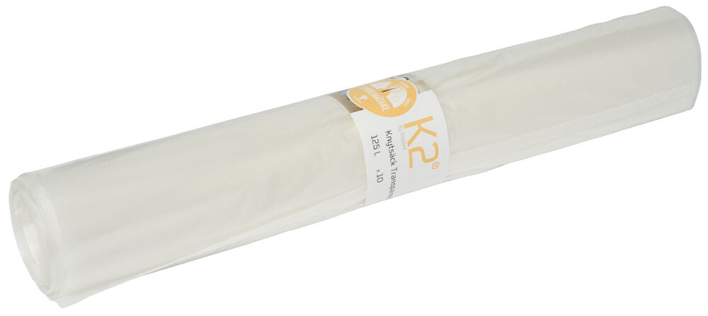 Sopsäck, knyt 10 -pack Transparent 125 l