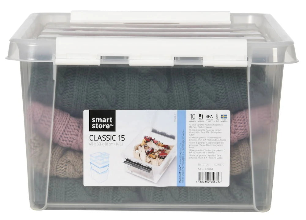 Förvaringslåda med lock Smartstore 40x30x18 cm, 14 liter Classic 15