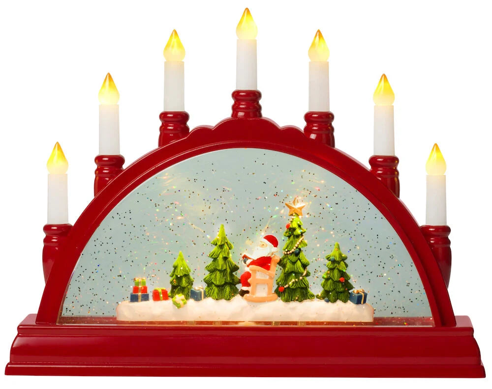 Adventsljusstake Vattnäs 7 lampor Röd