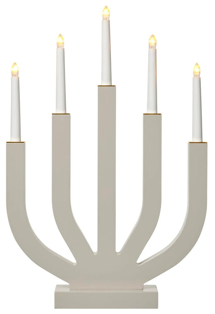 Adventsljusstake Linghed 5 lampor Beige
