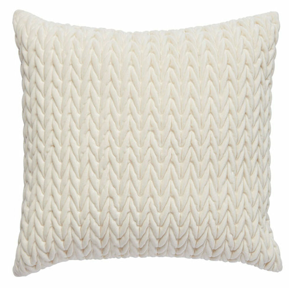 Prydnadskudde Twist 43x43 cm Vit Polyestersammet