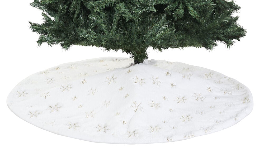Julgranskjol Boda 110 cm Vit/Guld