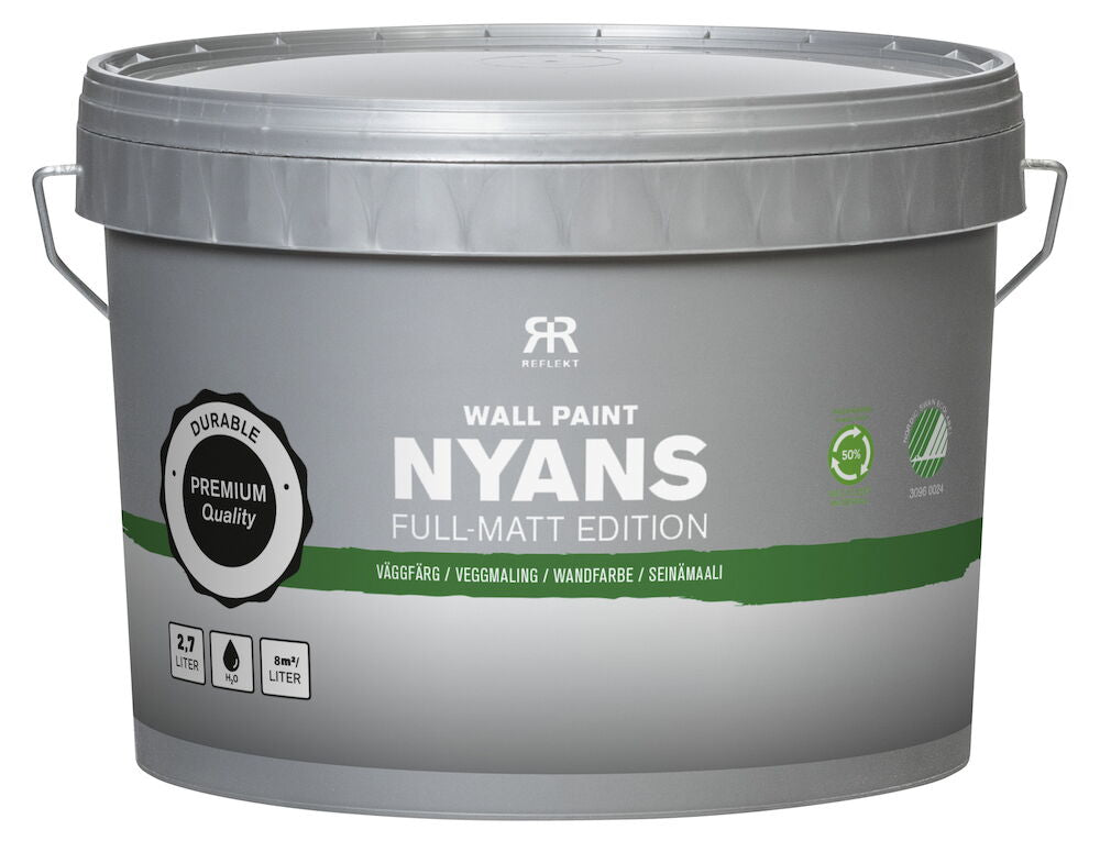 Väggfärg Nyans Full Matt Edition 2,7 liter Estate Green Närmaste NCS-kod: S6005-G50Y