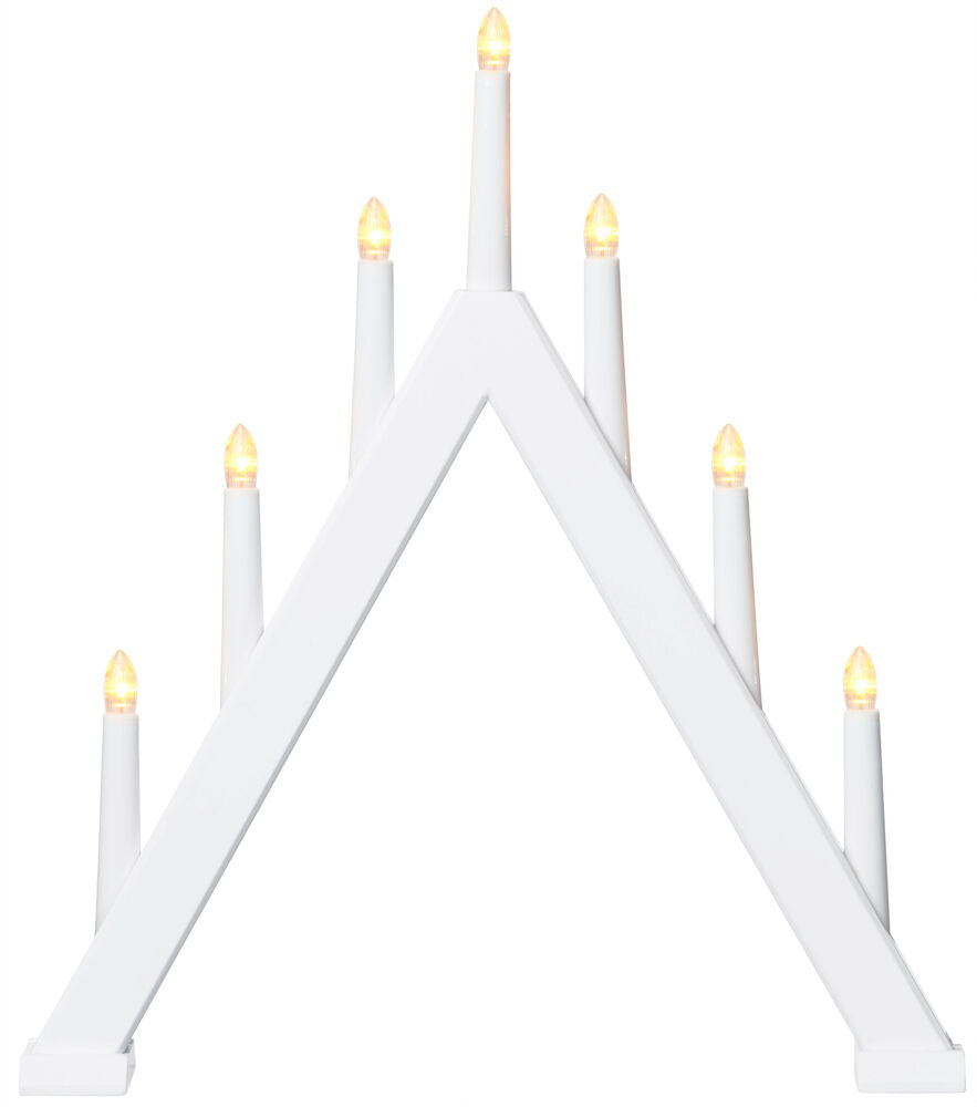 Adventsljusstake Mora 7 lampor Vit