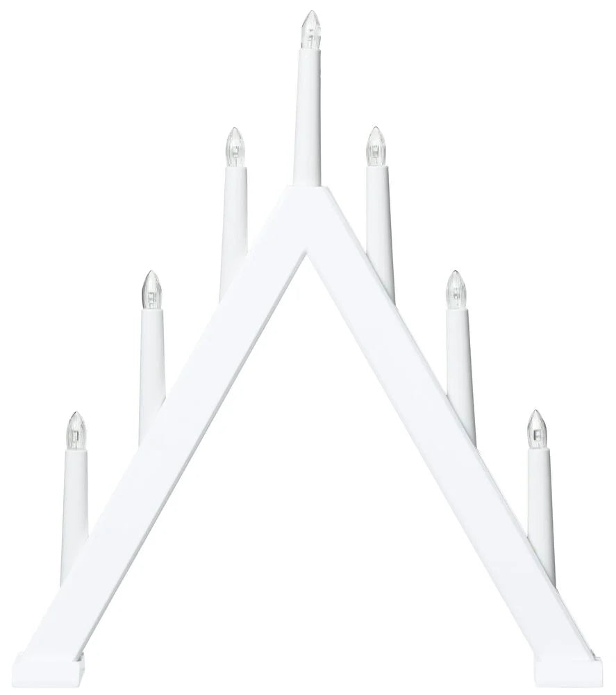 Adventsljusstake Mora 7 lampor Vit