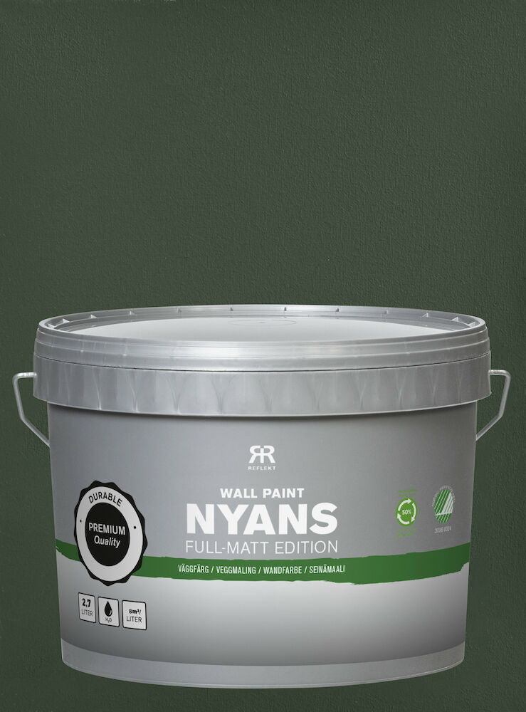 Väggfärg Nyans Full Matt Edition 2,7 liter Park Green Närmaste NCS-kod: S8010-G30Y