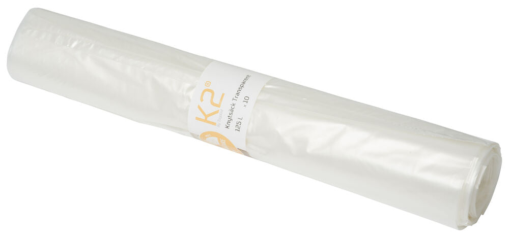 Sopsäck, knyt 10 -pack Transparent 125 l