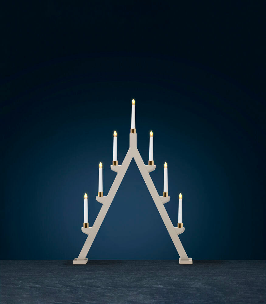 Adventsljusstake Jularbo 7 lampor Beige