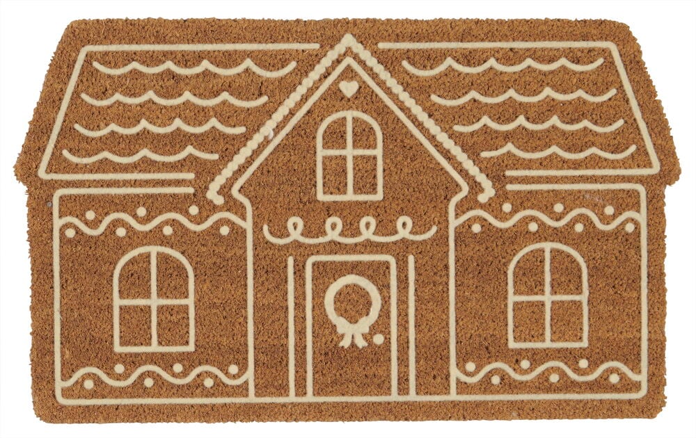 Dörrmatta Gingerbread house 45x75 cm Natur Kokosfiber