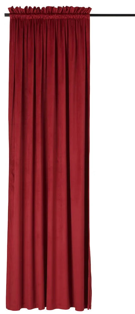 Gardinlängd Vivi 135x220 cm Röd Polyestersammet 1-pack