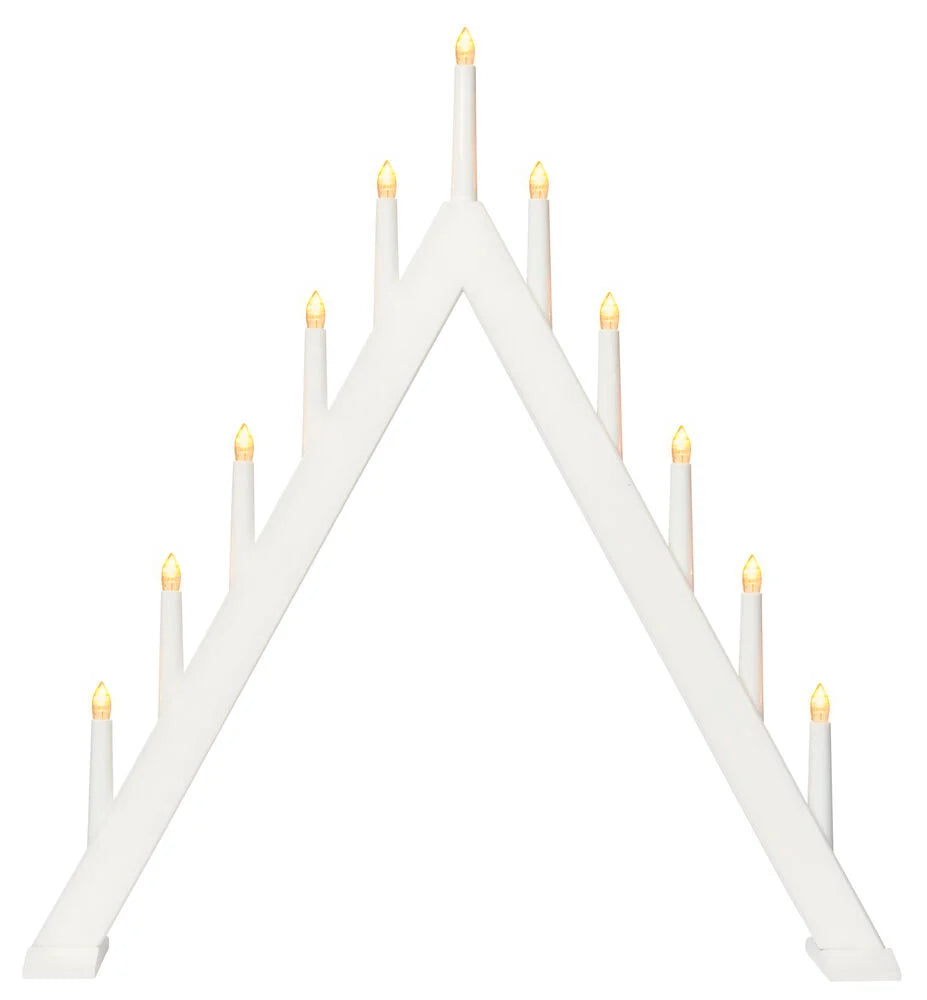 Adventsljusstake Mora 11 lampor Vit