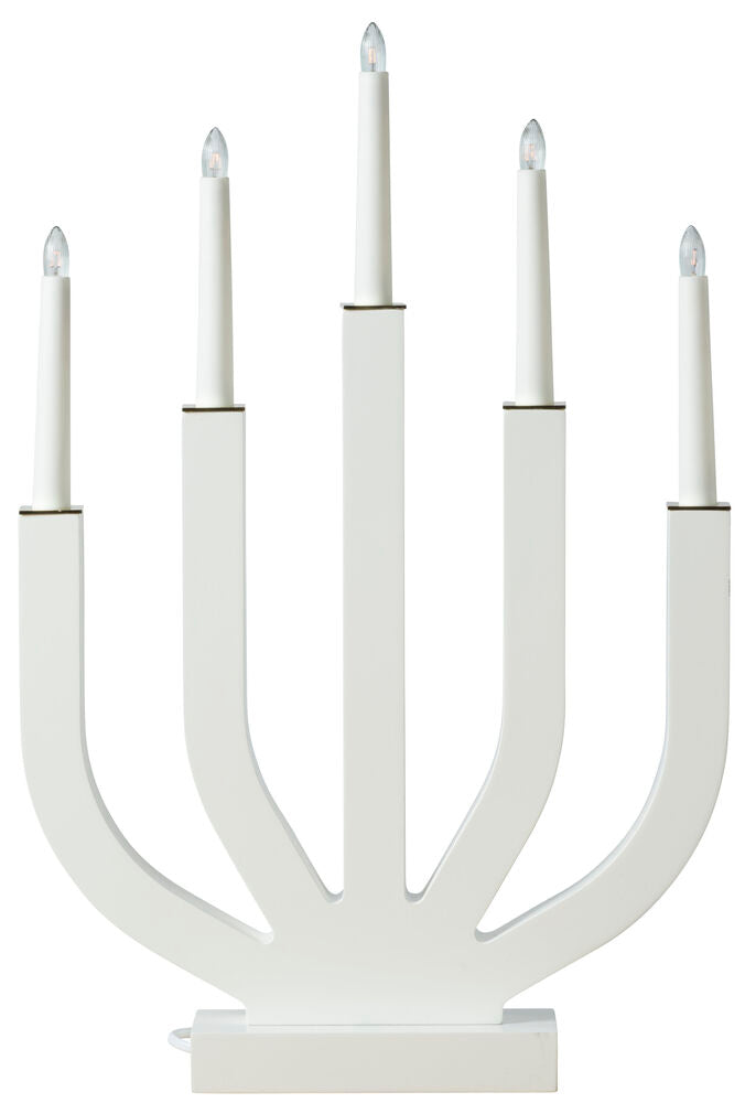 Adventsljusstake Linghed 5 lampor Vit