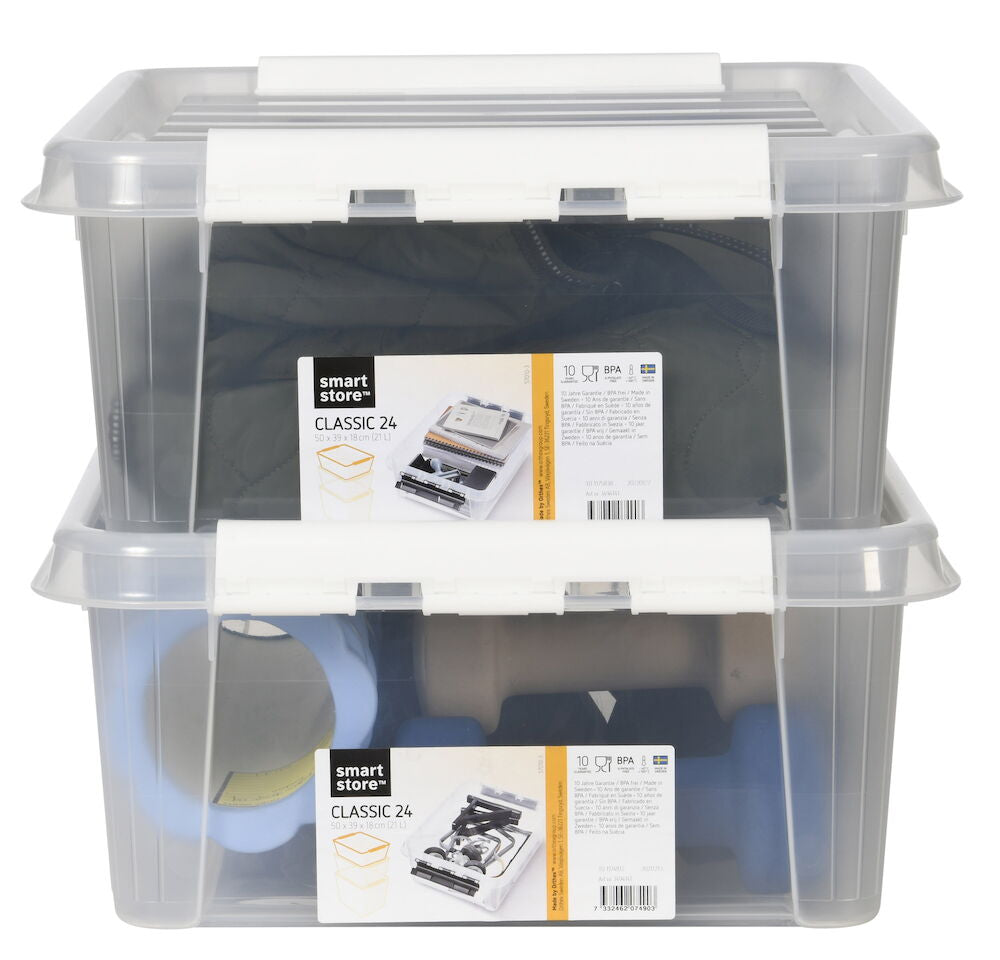 Förvaringslåda med lock Smartstore 50x39x18 cm, 21 l Classic 24