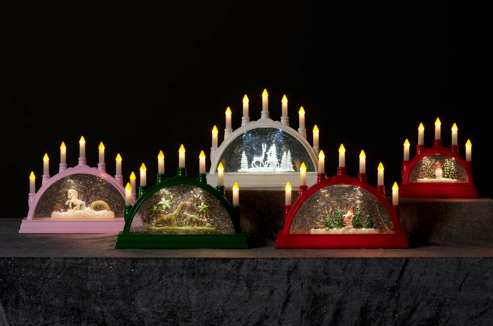 Adventsljusstake Vattnäs 20,5x8x21,5 cm 5 lampor Röd
