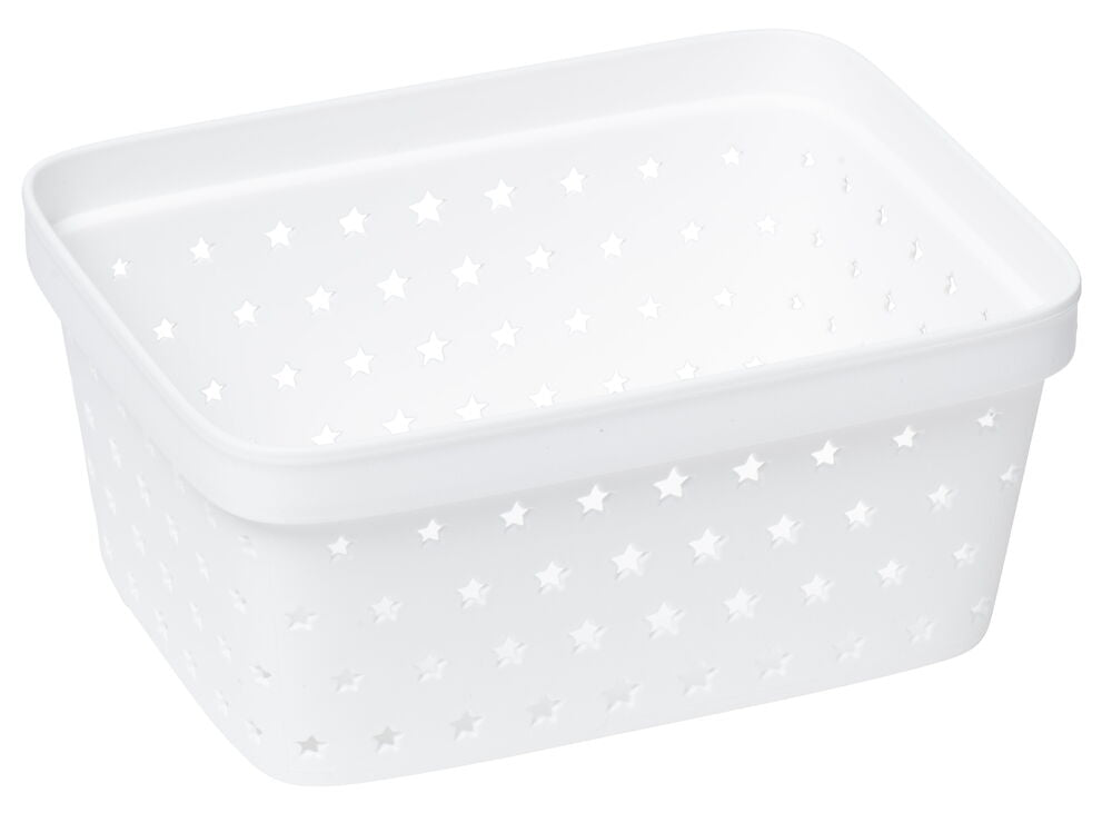Förvaringskorg Star 16,6x12,5x7,5 cm 1 liter Vit Plast