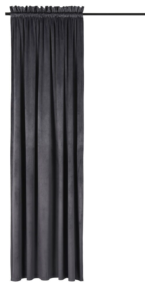 Gardinlängd Vivi 135x220 cm Granitgrå Polyestersammet 1-pack