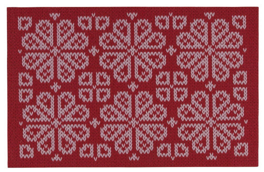 Dörrmatta Snowflake 35x55 cm Röd  Återvunnen polyester