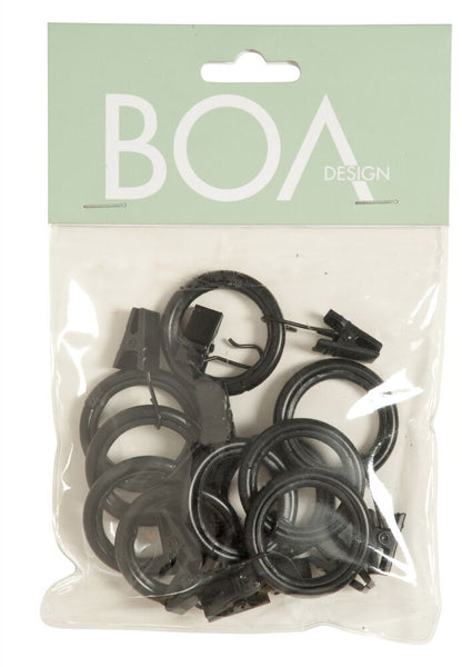 Gardinring 10 -pack Svart