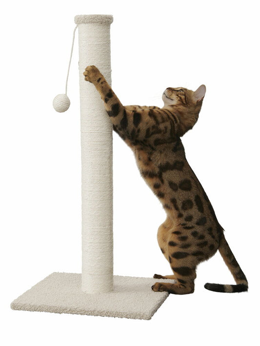 Klöspelare med boll 38,5x38,5x80 cm Off-white Sisal Stor