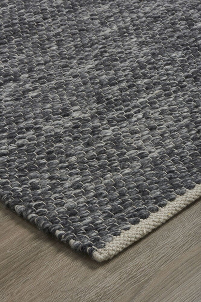 Matta i ullblandning Elsaform Agnes 160x230 cm Mörkgrå 75% ull / 25% polyester