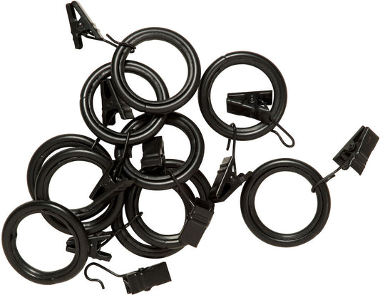 Gardinring 10 -pack Svart