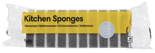 Kökssvamp 10 -pack Grå