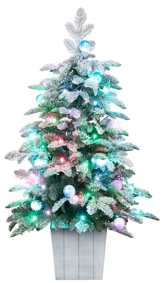Dekorationsgran 100 cm, 80 LED Multifärgad
