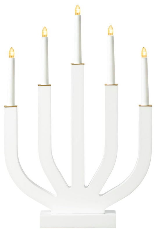 Adventsljusstake Linghed 5 lampor Vit