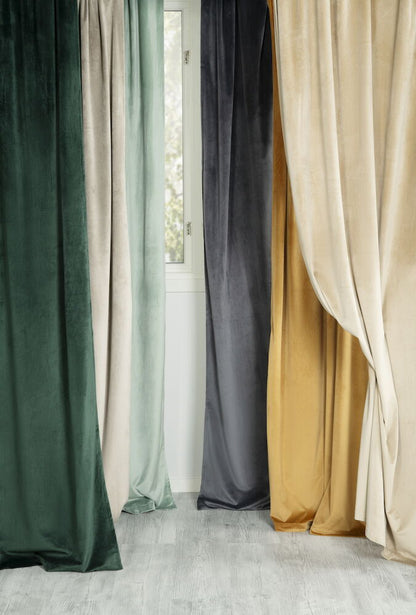 Gardinlängd Vivi 135x220 cm Dusty Green Polyestersammet 1-pack