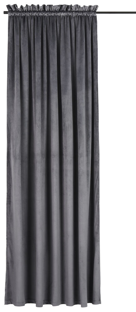 Gardinlängd Viola 135x240 cm Granitgrå Polyestersammet 1-pack