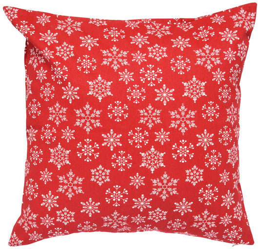 Kuddfodral Snowflake Röd Bomull Passar innerkudde 50x50 cm