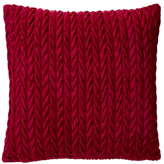 Prydnadskudde Twist 43x43 cm Röd Polyestersammet