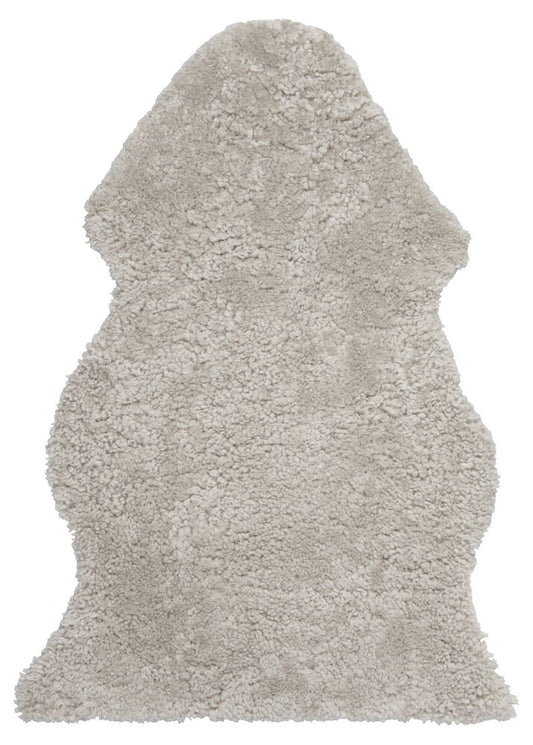 Fårskinn 85x53 cm Kort, lockigt hår Beige Beige Ull